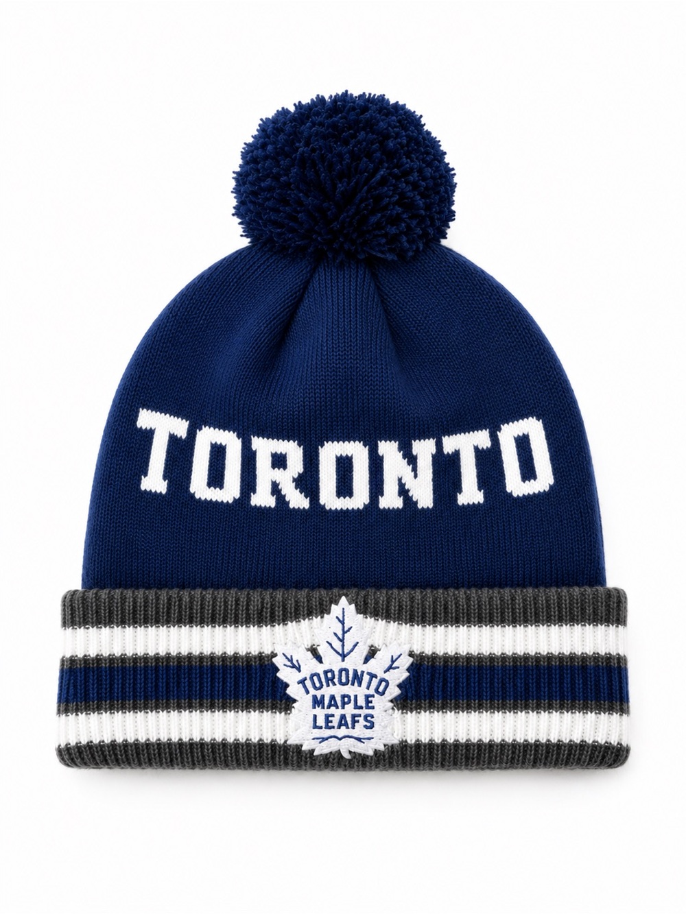 OS Toronto Maple Leafs NHL Pom Beanie Blue Knit Winter Toque Licensed Hockey